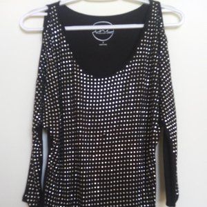 Top/Black/SilverRinestones